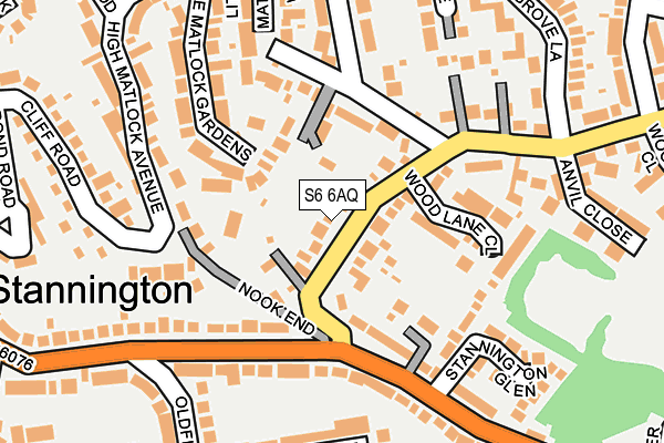 S6 6AQ map - OS OpenMap – Local (Ordnance Survey)