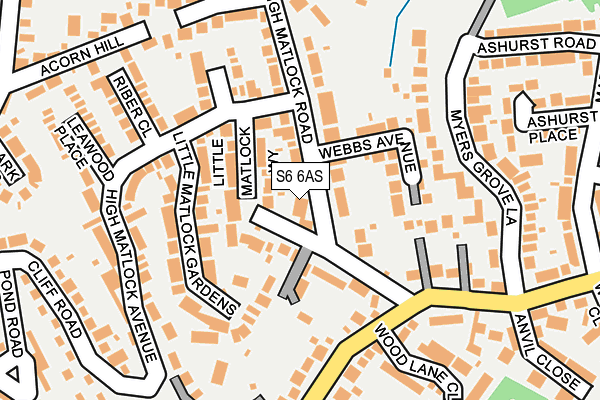 S6 6AS map - OS OpenMap – Local (Ordnance Survey)