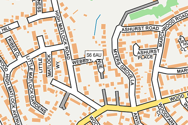 S6 6AU map - OS OpenMap – Local (Ordnance Survey)