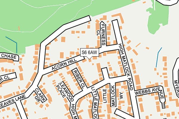 S6 6AW map - OS OpenMap – Local (Ordnance Survey)