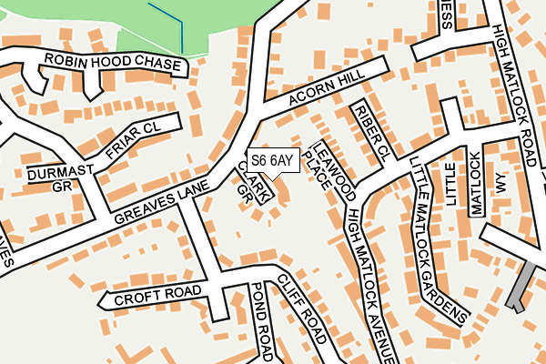 S6 6AY map - OS OpenMap – Local (Ordnance Survey)