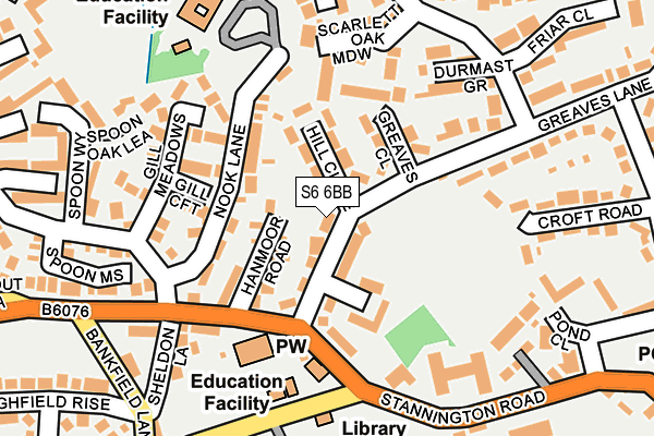 S6 6BB map - OS OpenMap – Local (Ordnance Survey)