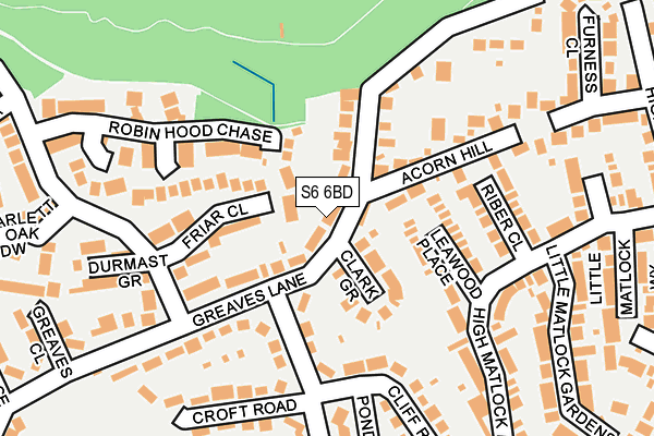 S6 6BD map - OS OpenMap – Local (Ordnance Survey)