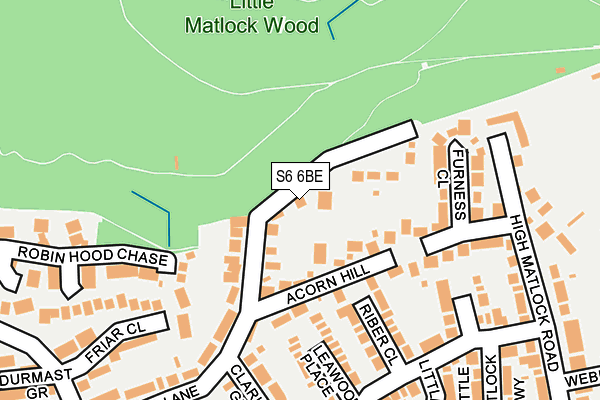 S6 6BE map - OS OpenMap – Local (Ordnance Survey)