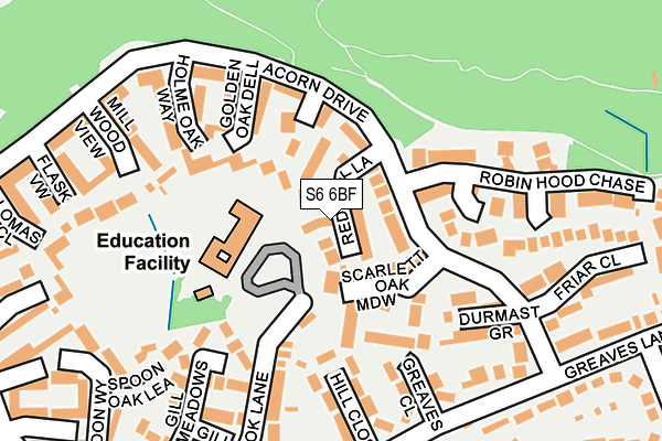 S6 6BF map - OS OpenMap – Local (Ordnance Survey)