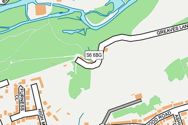 S6 6BG map - OS OpenMap – Local (Ordnance Survey)