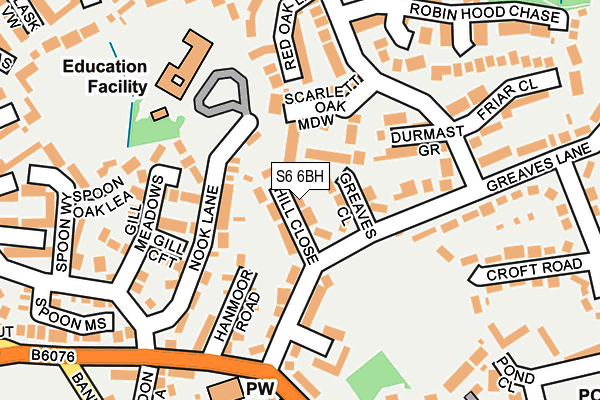 S6 6BH map - OS OpenMap – Local (Ordnance Survey)