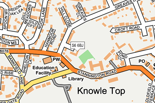 S6 6BJ map - OS OpenMap – Local (Ordnance Survey)