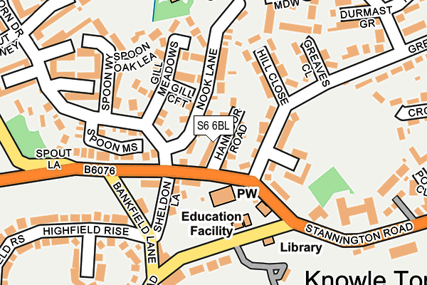 S6 6BL map - OS OpenMap – Local (Ordnance Survey)