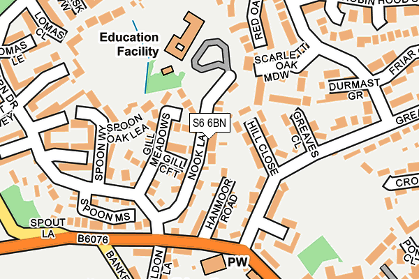 S6 6BN map - OS OpenMap – Local (Ordnance Survey)