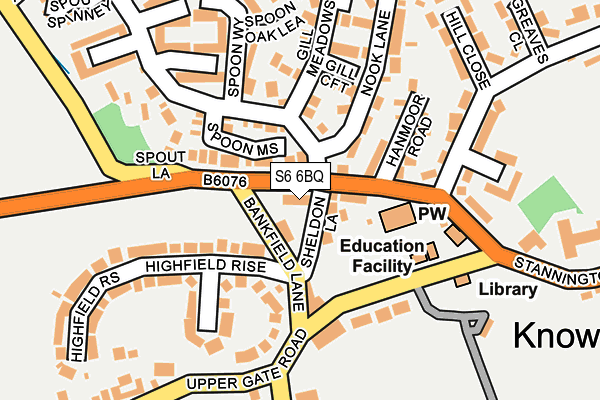 S6 6BQ map - OS OpenMap – Local (Ordnance Survey)