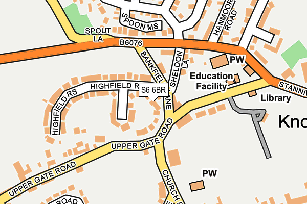 S6 6BR map - OS OpenMap – Local (Ordnance Survey)