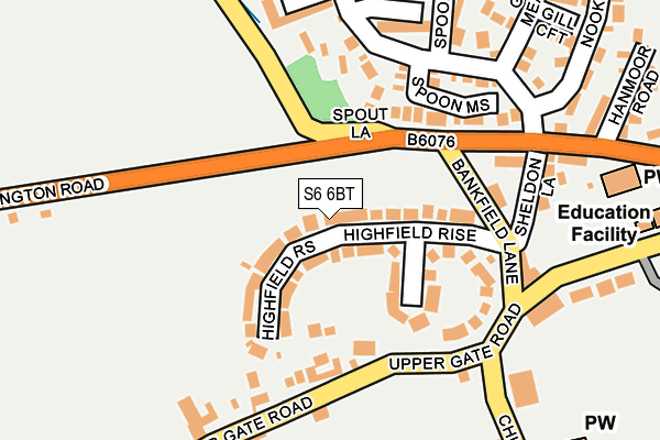 S6 6BT map - OS OpenMap – Local (Ordnance Survey)
