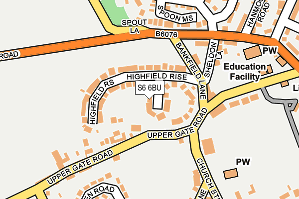 S6 6BU map - OS OpenMap – Local (Ordnance Survey)