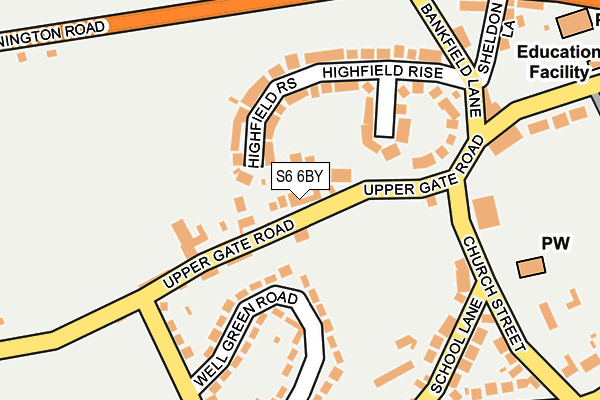 S6 6BY map - OS OpenMap – Local (Ordnance Survey)