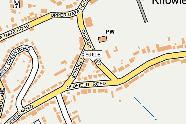 S6 6DB map - OS OpenMap – Local (Ordnance Survey)