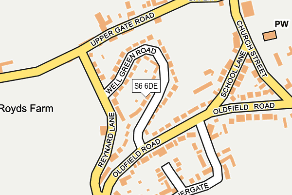 S6 6DE map - OS OpenMap – Local (Ordnance Survey)