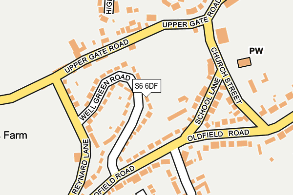 S6 6DF map - OS OpenMap – Local (Ordnance Survey)