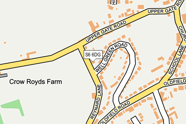 S6 6DG map - OS OpenMap – Local (Ordnance Survey)