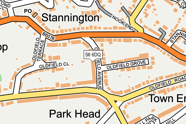 S6 6DQ map - OS OpenMap – Local (Ordnance Survey)