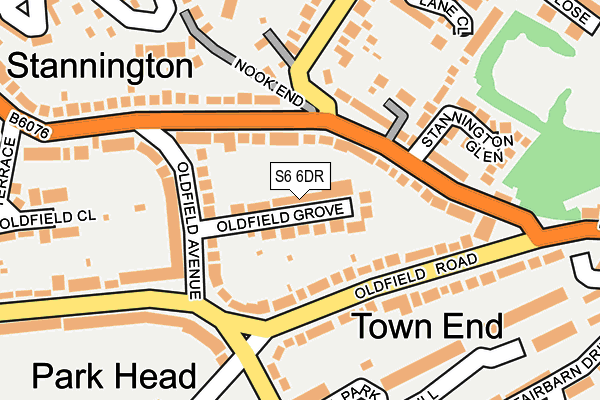 S6 6DR map - OS OpenMap – Local (Ordnance Survey)