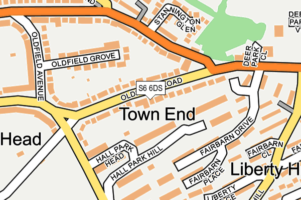 S6 6DS map - OS OpenMap – Local (Ordnance Survey)