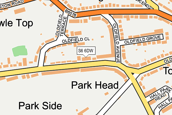 S6 6DW map - OS OpenMap – Local (Ordnance Survey)