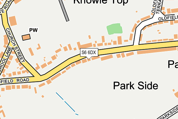 S6 6DX map - OS OpenMap – Local (Ordnance Survey)