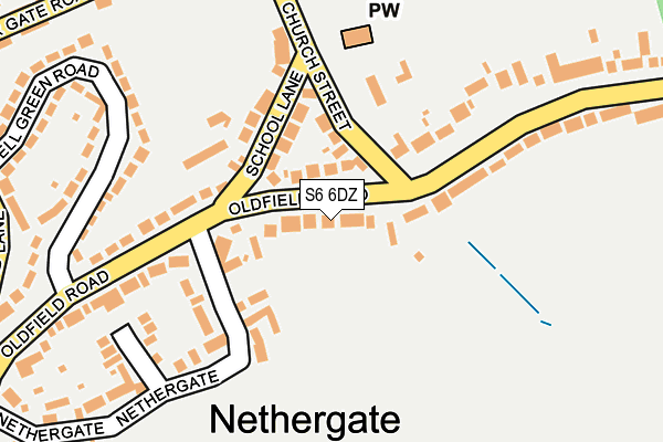 S6 6DZ map - OS OpenMap – Local (Ordnance Survey)