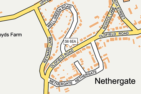 S6 6EA map - OS OpenMap – Local (Ordnance Survey)
