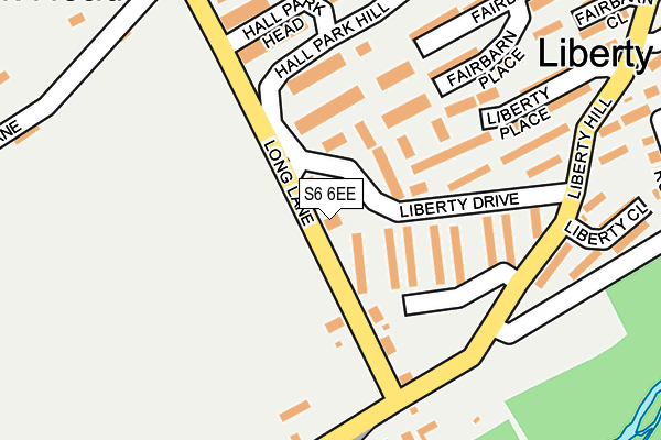 S6 6EE map - OS OpenMap – Local (Ordnance Survey)