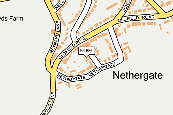 S6 6EL map - OS OpenMap – Local (Ordnance Survey)