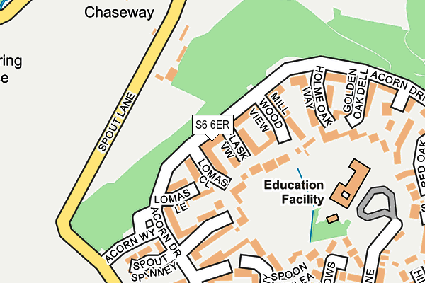 S6 6ER map - OS OpenMap – Local (Ordnance Survey)