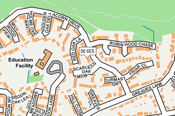 S6 6ES map - OS OpenMap – Local (Ordnance Survey)