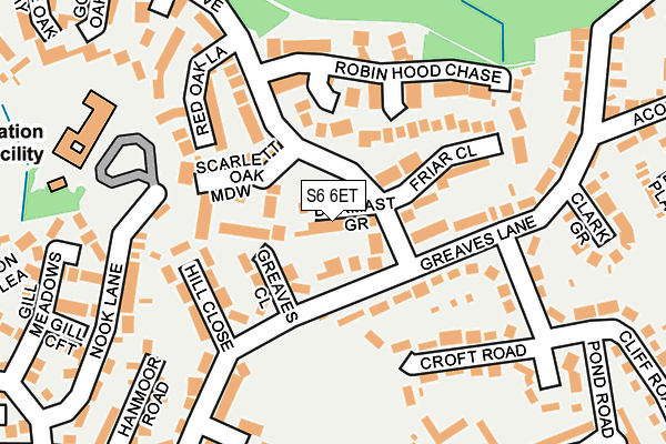 S6 6ET map - OS OpenMap – Local (Ordnance Survey)