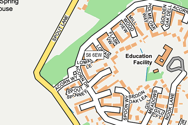 S6 6EW map - OS OpenMap – Local (Ordnance Survey)