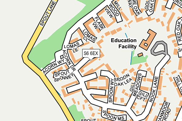 S6 6EX map - OS OpenMap – Local (Ordnance Survey)