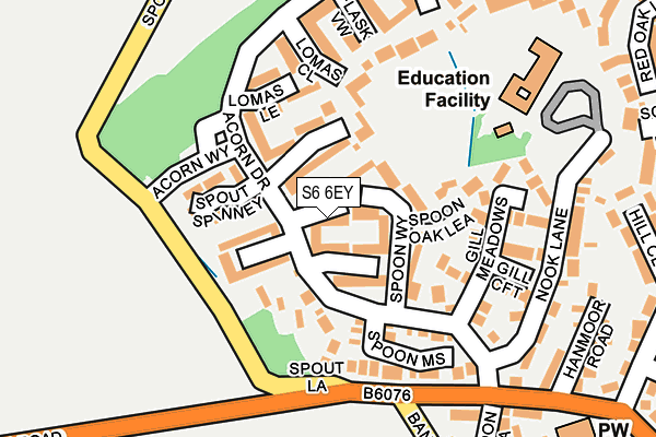 S6 6EY map - OS OpenMap – Local (Ordnance Survey)