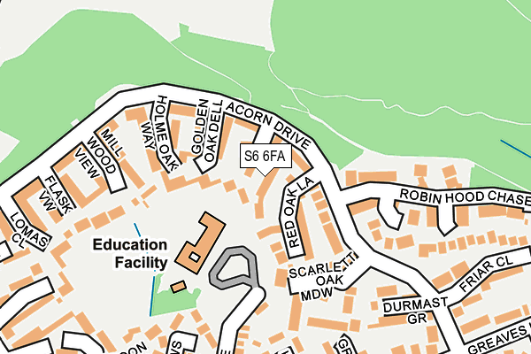 S6 6FA map - OS OpenMap – Local (Ordnance Survey)