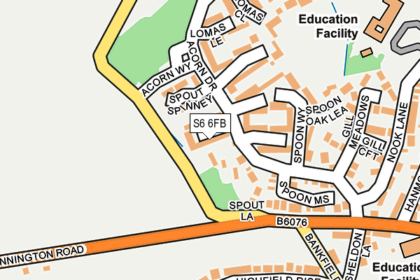 S6 6FB map - OS OpenMap – Local (Ordnance Survey)