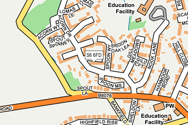 S6 6FD map - OS OpenMap – Local (Ordnance Survey)