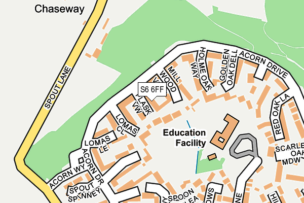 S6 6FF map - OS OpenMap – Local (Ordnance Survey)