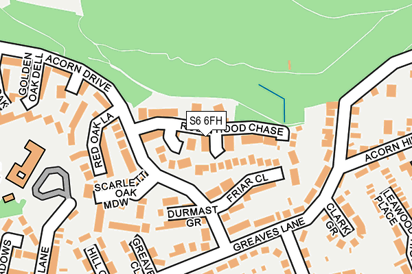 S6 6FH map - OS OpenMap – Local (Ordnance Survey)