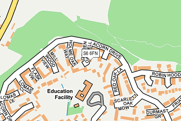 S6 6FN map - OS OpenMap – Local (Ordnance Survey)