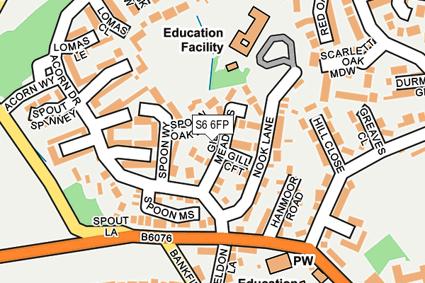 S6 6FP map - OS OpenMap – Local (Ordnance Survey)