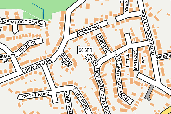 S6 6FR map - OS OpenMap – Local (Ordnance Survey)