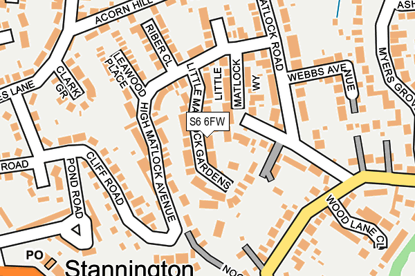 S6 6FW map - OS OpenMap – Local (Ordnance Survey)