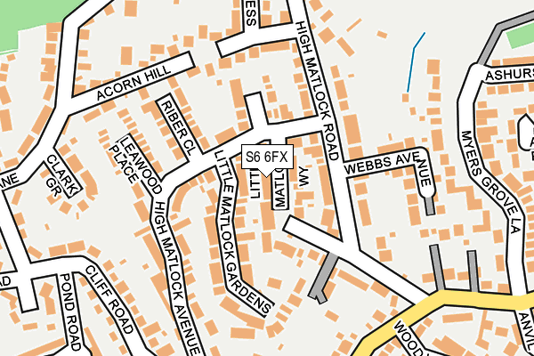 S6 6FX map - OS OpenMap – Local (Ordnance Survey)