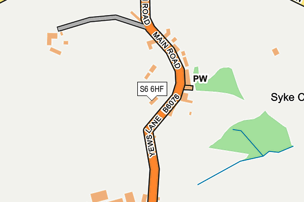 S6 6HF map - OS OpenMap – Local (Ordnance Survey)