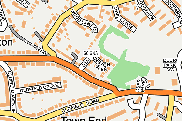 S6 6NA map - OS OpenMap – Local (Ordnance Survey)